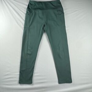 LEG3ND Womens High Rise Athletic Pocket Leggings Forest Green Size L 24 Inseam